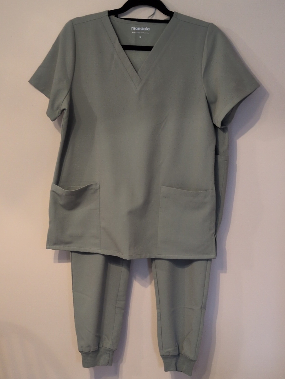 Women's Mandala Sage Green Scrub Set Medium